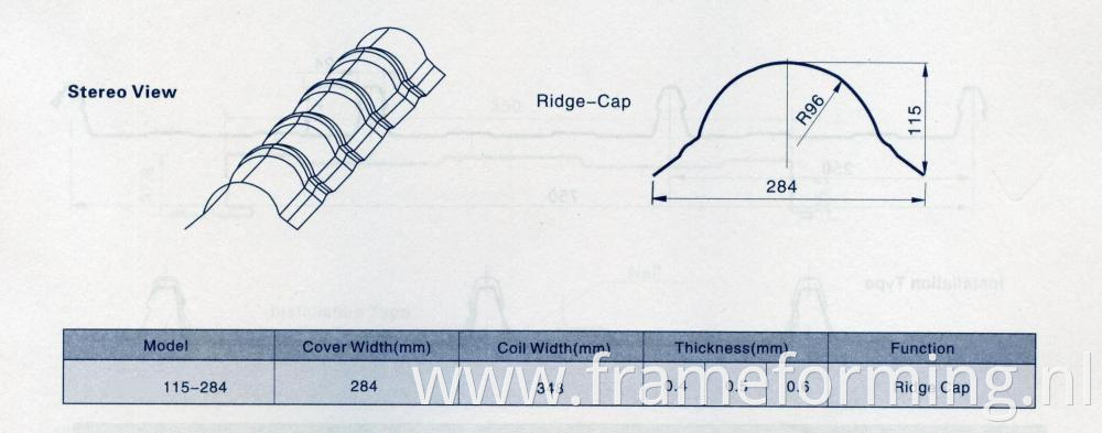 ridge cap roll forming machine